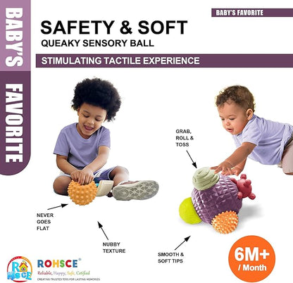 Sensory Balls for Toddlers 1-3, Montessori Toys for Babies 6-12 Months, Easter Baby Toys, Sensory Balls for Easter Basket, BPA Free Teething Gift, Toddler Bath Toys with Multi Textured