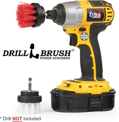 Drill Brush Power Scrubber - Drill Powered Scrub Brush Set - Rug and Carpet Stain Spot Cleaner - Small Round Brush - Spin Brush Set - Glass Cleaner - Upholstery and Leather Brush - Garden - Deck