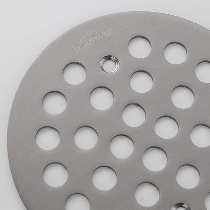 4-1/4Inch（108mm Screw-in Shower Strainer Drain Cover Replacement Floor Strainer Floor Drain (Brushed Nickel)