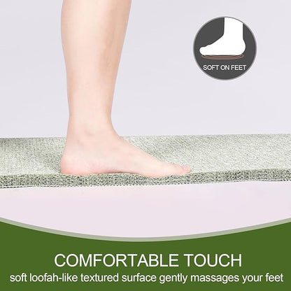 Joyhalo Shower Mats for Showers Anti Slip for Elderly, 30'' x 17'' Non Slip Bath Mat for Inside Shower, Bath Tub Mats for Bathroom Non Slip for Shower, PVC Loofah Bathroom Mats, Mint Green