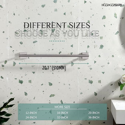 KOKOSIRI Bath Towel Holder Bathroom Accessories Towel Bar for Toilet Kitchen Necklace Holder 20 Inch Brushed Nickel Stainless Steel B4005BR-L20