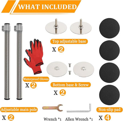 Undermount Sink Brackets, Stainless Steel Adjustable Sink Legs Installation and Repair Kit Support System with Waterproof Gloves for Kitchen, Bathroom(16.1-28.7inches)