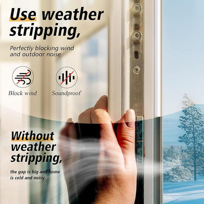 SUNMON D-Type Strip Door Weather Stripping Door Seal Self Adhesive Foam Soundproofing for Doors and Windows, Oundproofing Weatherstrip Gap Collision Avoidance（White）