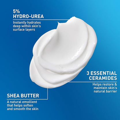 CeraVe Intensive Moisturizing Cream, Body Moisturizer With Shea Butter, 72H Hydration + Skin Barrier Repair, Fragrance-Free Body Lotion For Extremely Dry Skin, 19oz