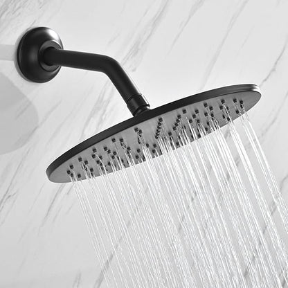 BESTILL Wall Mounted 8 Inch Shower Head Arm, Shower Arm and Flange Included, Matte Black