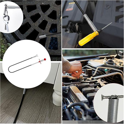 Drain Snake 61 Inch Flexible Claw Grabber Tool with 4 Claws Bendable Hose - Flexible Grabber Claw Pick Up Reacher Tool for Clogged Drains Opener Cleaning