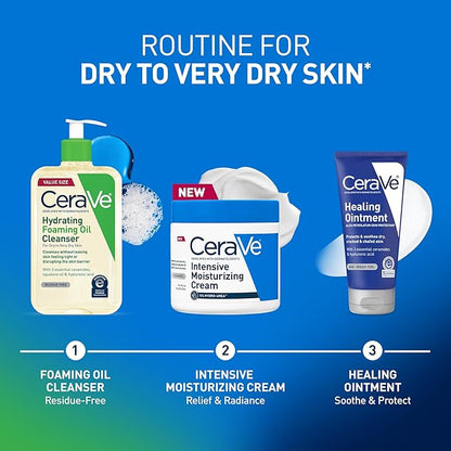 CeraVe Intensive Moisturizing Cream, Body Moisturizer With Shea Butter, 72H Hydration + Skin Barrier Repair, Fragrance-Free Body Lotion For Extremely Dry Skin, 19oz