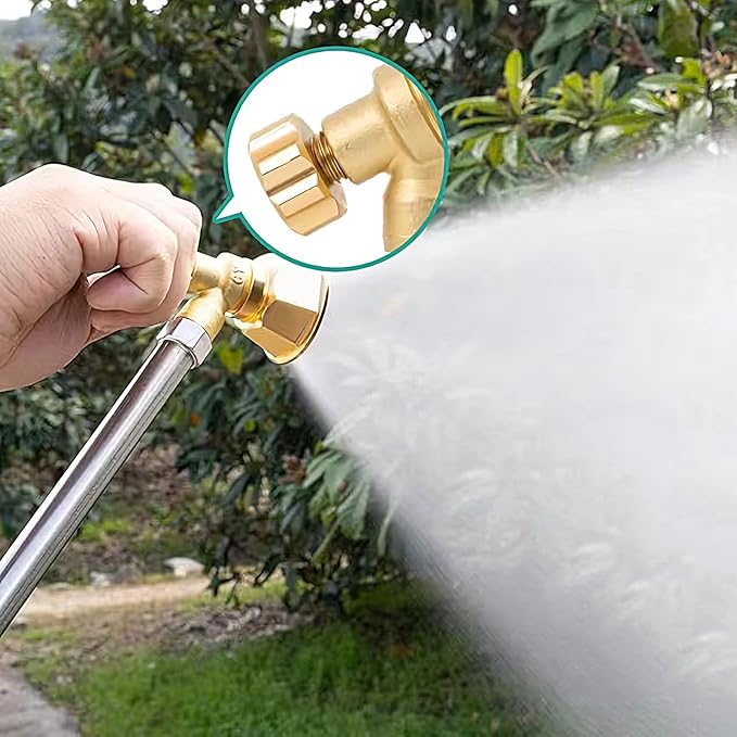Water Hose Nozzle - Brass Adjustable Heavy Duty,Garden Spray Nozzle Hose Attachment | for Plant Watering Seedling Cultivation Flower Care Pet Showering Irrigation Lawn