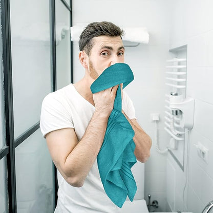 Utopia Towels 6 Piece Premium Hand Towels Set, (16 x 28 inches) 100% Ring Spun Cotton, Lightweight and Highly Absorbent Towels for Bathroom, Travel, Camp, Hotel, and Spa (Turquoise)
