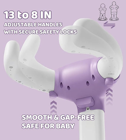Baby Bath Stand, Foldable Standing Bathtub for Baby, Shower Stand and Bath Support for Infants and Toddlers (6–36 Months), Non-Slip Adjustable Baby Standing Support (Purple)