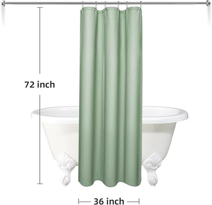 LaCyan 3 in 1 Waterproof Waffle Weave Shower Curtain and Clear Liner Set with 6 Stainless Steel Hooks Double Sided for Bathroom 72 Inches Heavy Duty Polyester Fabric Shower Curtains 36x72