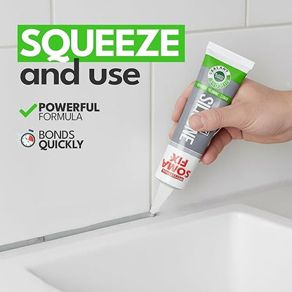 Silicone Caulk - Squeeze Tube Silicone Sealant for Wood, Kitchen, Bathroom, Sink, and Windows - Multi-Purpose & Waterproof (Gray)