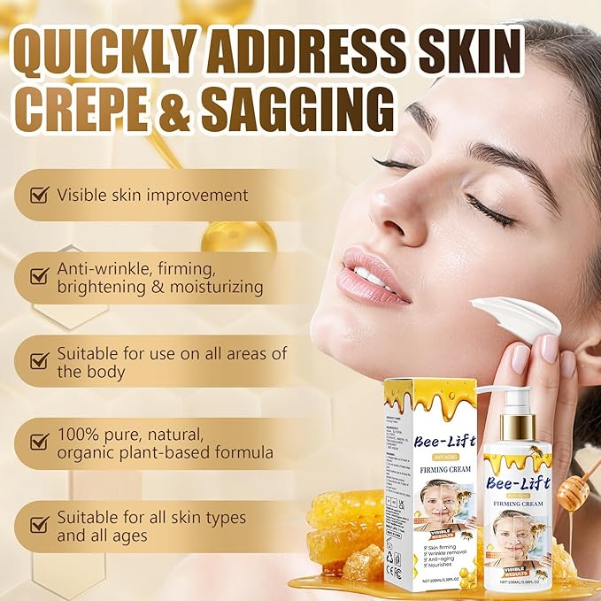 BeeLift Anti-Aging Firming Cream, 2025 New Professional Bee Venom Firm Face & Body Cream,Wrinkle Reducing, Skin Firming Rejuvenating, Restore Elasticity for All Skin Types
