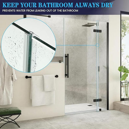 Bathroom Shower Door Seal Strip, 2PCS 78 Inch Shower Door Side Seal Strips, PVC Transparent Shower Door Seal Strip for 1/4"(6MM) Frameless Shower Door