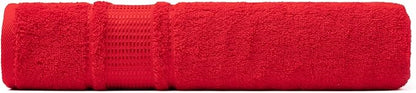 Melissa Linen, Bath Sheet, 100% Turkish Cotton Towel for Bathroom, Absorbent, Quick Dry, Durable and Soft Shower Towel, 35 in x 60 in Large, Spa and Hotel Quality, Red
