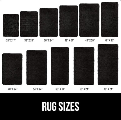 GORILLA GRIP Bath Rug Mat 36x24, Thick Soft Absorbent Chenille, Quick Dry Microfiber Mats, Rubber Backing Washable Shower Floor Rugs, Bathmat Runner, US Designed Bathroom Home Decor Accessories Black