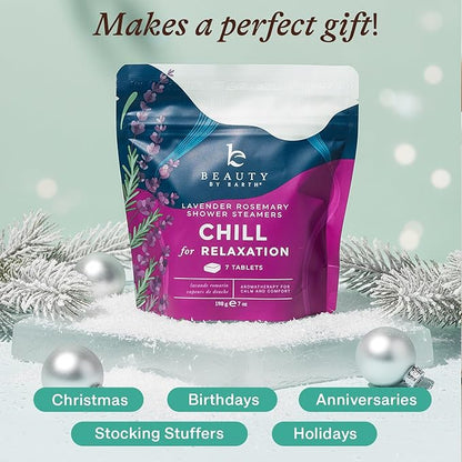 Shower Steamers Aromatherapy - USA Made with Natural Ingredients & Lavender Oil, Christmas Stocking Stuffers for Women, Wife & Mom, Large Stress Relief Shower Bombs, White Elephant Relaxing Spa Gifts