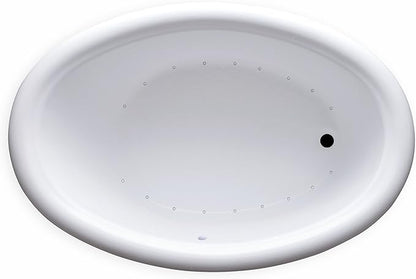 Carver Tubs - DJO5839 - Whrilpool Bathtub With Heated Jetted Air - 58"L x 39"W x 18.5"H - White Oval Acrylic Tub - End Drain
