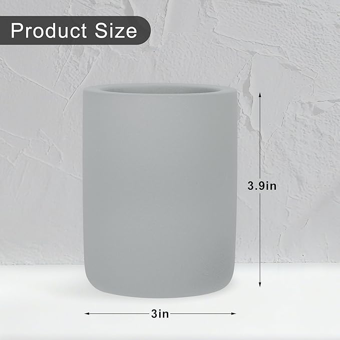 Toothbrush Holder, Diatomite Bathroom Organizer, Toothbrush & Toothpaste Holder Cup, Vanity Storage Solution for Bathrooms, Dark Grey, 1Pc