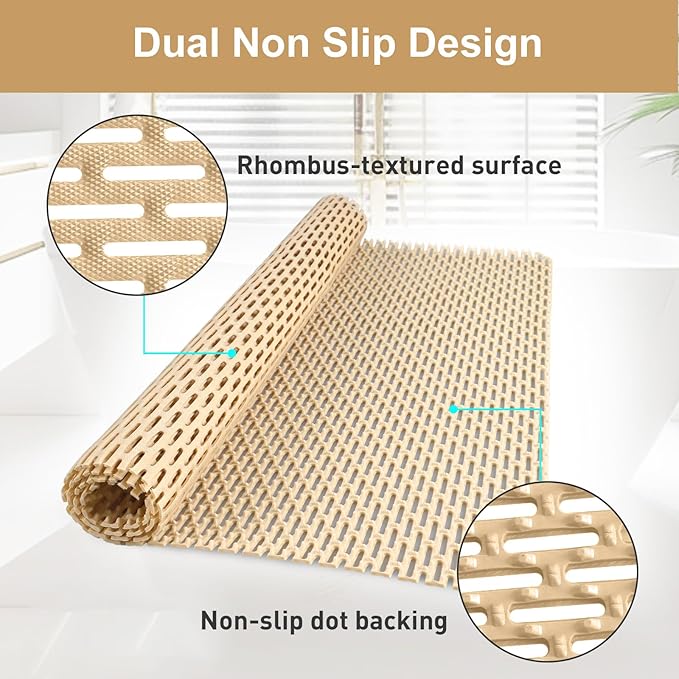 Non Slip Shower Mat: 35"x24" Extra Large Shower Mats for Inside Shower,Trimmable PVC Anti Slip Shower Stall Mats, No Odor, Quick Drying Shower Mats for Floor, Bathroom, Home, Kitchen, Hotel