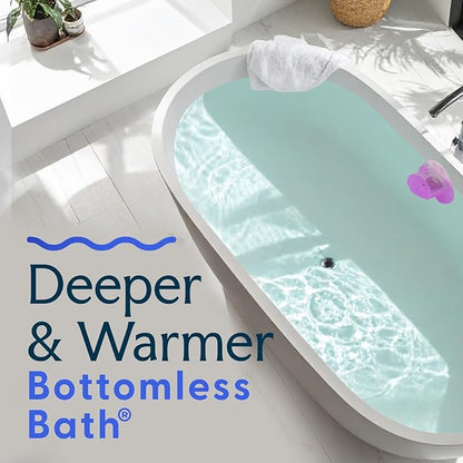 SlipX Solutions Bottomless Bath | Overflow Drain Cover for Tub | Best Gifts for Mom, Spa & Bath Accessories | Drain Block, Water Stopper Plug | Bath Essentials for Women | 4" Diameter, Coral