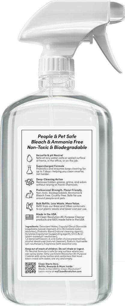 Clean Revolution SuperCharged All Purpose Cleaner Refill Supply, Non-Toxic, Eco-Friendly & Plant-Based, Ready to Use, Dreamy Citrus, 18 oz (Pack of 1)