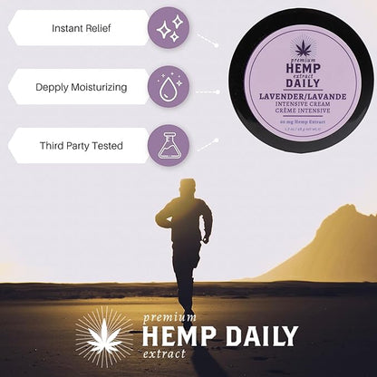 Earthly Body Intensive Cream - Topical Muscle, Knees, Joints, Back, Neck and Shoulder Rub - Organic Ingredients - 1.7 Ounces (Lavender, Pack of 3)