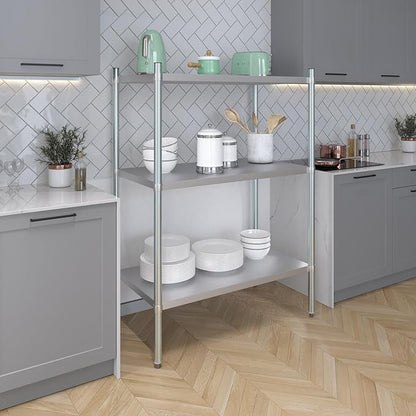 AmGood 3 Tier Galvanized Steel Dry Storage Unit. 24 in. x 43 in. x 60 in.