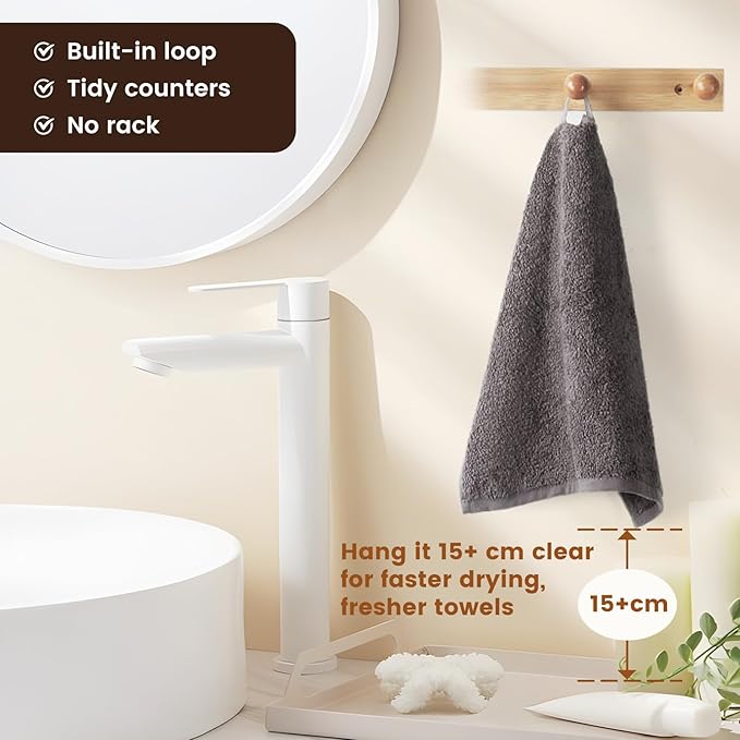 SEMAXE 100% Cotton Washcloths 12-Pack, 13 × 13 Inch Soft Luxury Face Towels – Super Absorbent & Quick-Dry, Premium Cloth with Hanging Loop, Oeko-TEX Certified, Gift-Ready Box