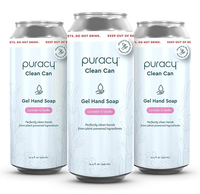 Puracy Organic Hand Soap, For the Professional Hand Washers We've All Become, Moisturizing Natural Gel Hand Wash Soap, Liquid Hand Soap Refills for Soft Skin(14.4 fl oz, Lavender & Vanilla) 3-Pack