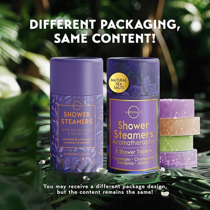 Shower Steamers Aromatherapy - Birthday Gifts for Women - Shower Bombs Aromatherapy, Spa Day Essentials, Relaxation Spa Gifts - Self Care Unique Gifts for Women and Men (Gift Set w/Scented Candle)