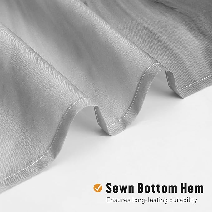 MitoVilla Grey Marble Shower Curtain, Abstract Ombre Fabric Shower Curtains for Modern Bathroom Decor, Luxury Cloth Watercolor Shower Curtain, 72x72