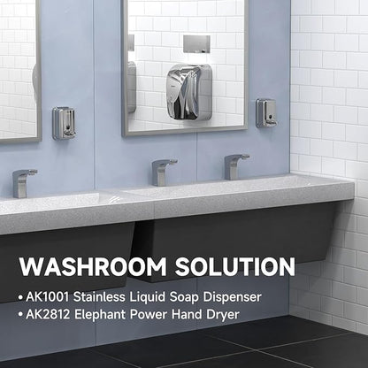 AIKE Polished Stainless Steel Wall Mount Pump Soap Dispenser Polished 17 fl.oz. AK1001