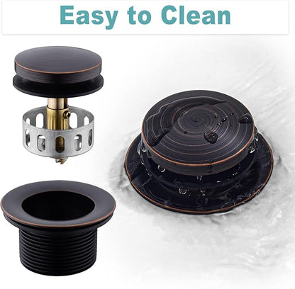 BESTILL Tip-Toe Bathtub Drain Bath Tub Trim Set Conversion Kit, Two Hole Style, Oil Rubbed Bronze