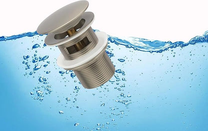 Freestanding Bathtub Drain Pop-up Stopper - Suitable for Most Bathtubs, Compatible With Rough-in Kit (Brushed Nickel Finish)