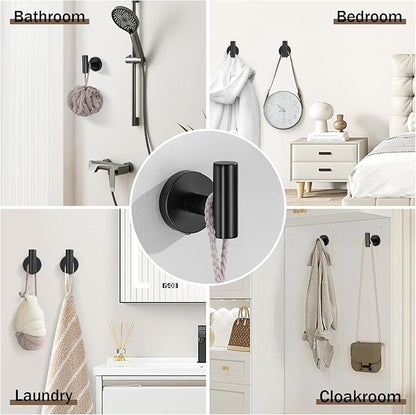 Matte Black Towel Bar Set 10 Pieces Bathroom Hardware Accessories Set Towel Rack Set for Bathroom SUS304 Stainless Steel Toilet Paper Holder Wall Mounted, 23.6 Inch