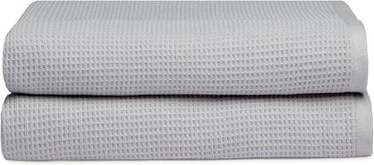 Cozy Earth Waffle Bath Sheets - 60% Cotton 40% Viscose from Bamboo Bath Sheets 40 x 65 Inches - Soft & Absorbent Terry, Reversible Mini Textured Waffle & Weave Pattern - 2 Pack