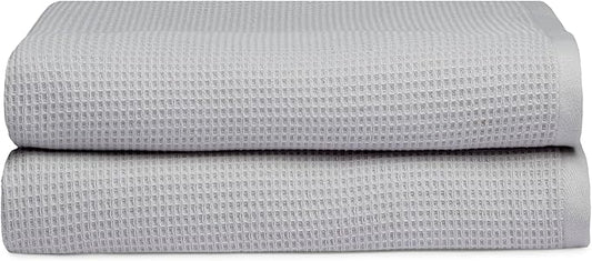 Cozy Earth Waffle Bath Sheets - 60% Cotton 40% Viscose from Bamboo Bath Sheets 40 x 65 Inches - Soft & Absorbent Terry, Reversible Mini Textured Waffle & Weave Pattern - 2 Pack