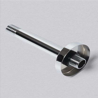 8 Inch Shower Arm with Flange, Ceiling Mounted Shower Head Extension Arm, 1/2 NPT Straight Arm for Rain Shower Head, Stainless Steel Shower Head Extension Replacement Pipe Arm,Chrome