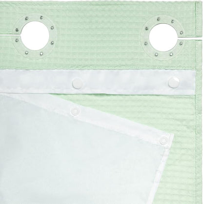 River Dream Hotel Grade No Hooks Needed Shower Curtain with Snap in Liner,Water Repellent, Machine Washable (Green Light, 71"x74"(W/Liner))