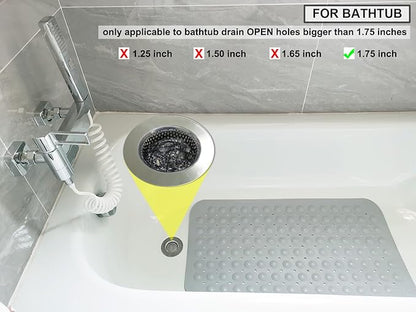 2PCS Bathtub Drain Strainers, Shower Drain Hair Catcher, Stainless Steel Drain Cover Basket for Bathroom Laundry Floor Drain, Fit for 1.75"-3.0" Drain Hole