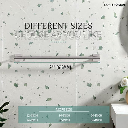 KOKOSIRI Towel Holder Bathroom Accessories Towel Bar for Bath Kitchen Necklace Holder 24 Inch Brushed Nickel Stainless Steel B4005BR-L24