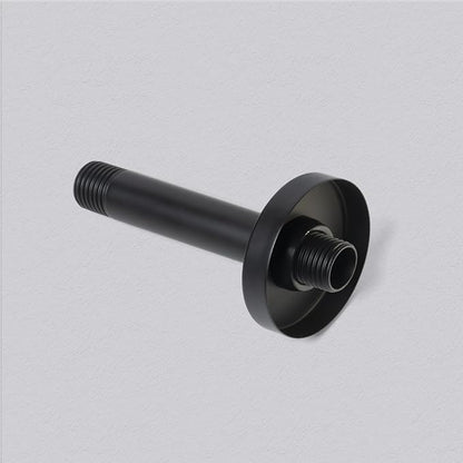 4 Inch Shower Arm with Flange, Ceiling Mounted Shower Head Extension Arm, 1/2 NPT Straight Arm for Rain Shower Head, Stainless Steel Shower Head Extension Replacement Pipe Arm, Black