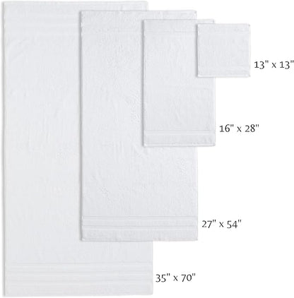 SOFE H&L | Olea Luxury Turkish Cotton Bath Towel Set of 1 : 1 Jumbo Bath Towel White | Premium, Soft, Durable, Absorbent | XL Bath Towels Oversized