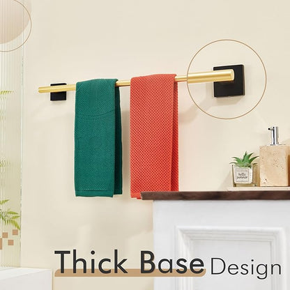 KOKOSIRI Bathroom Towel Bar Bath Towel Holders for Toilet Kitchen Cabinet Wall Mount 24 Inch Black with Gold Stainless Steel B4005GDK-L24