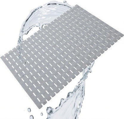 Anti-Slip Bath Bathtub Mat 27.5 x 15.7 inches Bathroom Anti-Slip Home Bathroom Shower Drain Slip-Resistant Suction Cup Mat Bathtub Massage Foot Mat Washable Quick-Dry