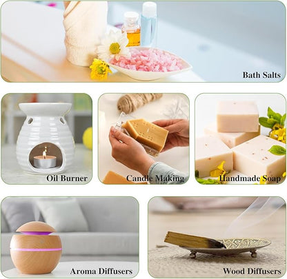 PHATOIL 10Pcs Fruity Fragrance Oil Set, Coconut, Cherry, Apple, Strawberry, Mango Oils for Candle Making, Freshie Scents for DIY Soap Making, Diffuser Oil Scents Set