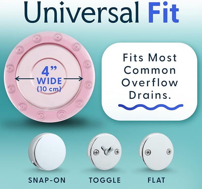 SlipX Solutions Bottomless Bath | Overflow Drain Cover for Tub | Best Gifts for Mom, Spa & Bath Accessories | Drain Block, Water Stopper Plug | Bath Essentials for Women | 4" Diameter, Coral