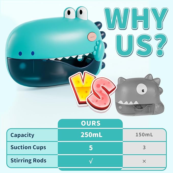 Lehoo Castle Toddler Bath Toys, Bath Bubble Machine, Dinosaur Bath Toys for Kids Ages 1-3, Bubble Maker for Bathtub, Toys for Boys Girls