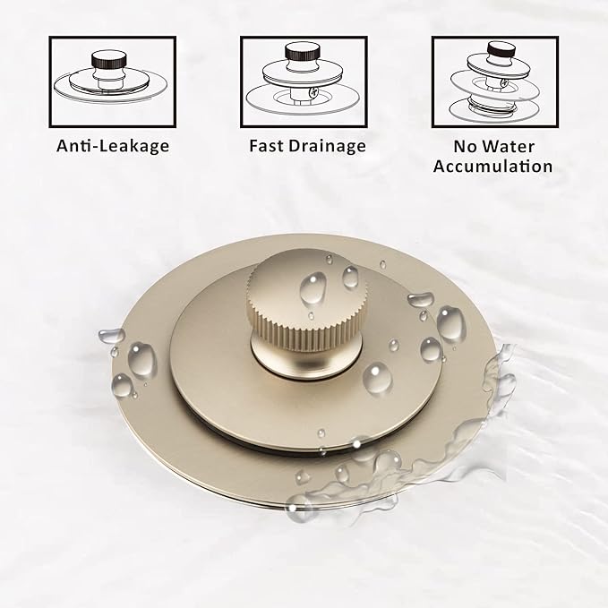 Artiwell Universal Lift and Turn Bath Drain Stopper and Cover, Bathtub Drain Stopper, Replaces Lift and Turn, Tip-Toe and Trip Lever drains for Tub, EZ Installation and Clearing (Brushed Nickel)